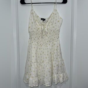 Trixxi White Floral Dress with Yellow Accents